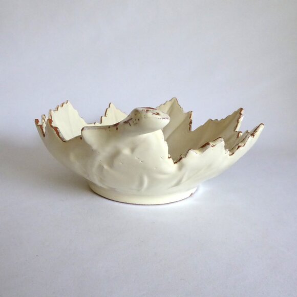 NEW CRATE & BARREL CERAMICHE MADE IN ITALY CERAMIC LEAF SHAPED BOWL PLATE SET - Picture 10 of 12